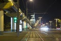 Traffic of cars in Moscow city center at night, Russia Royalty Free Stock Photo