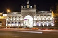 Traffic of cars in Moscow city center at night Teatralny Proezd, Russia Royalty Free Stock Photo