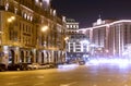 Traffic of cars in Moscow city center, Russia Royalty Free Stock Photo