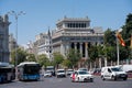 Traffic on a central avenue in the city of Madrid. Spain. Royalty Free Stock Photo