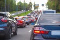 traffic on the Central city street during rush hour Royalty Free Stock Photo