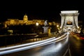 Traffic on the Chain Bridge in Budapest Royalty Free Stock Photo