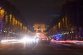 Traffic in the champ elysees,Paris ,France Royalty Free Stock Photo