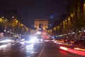 Traffic in the champ elysees,Paris ,France Royalty Free Stock Photo