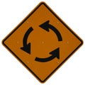 Traffic Circle Ahead Royalty Free Stock Photo