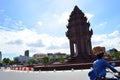 Traffic circle at Phnom Penh, Cambodia. Royalty Free Stock Photo