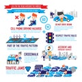 Traffic in the city,Cartoon Characters infographic