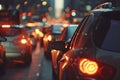 traffic in the city. midnight blurry traffic jam background Royalty Free Stock Photo