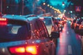 traffic in the city. midnight blurry traffic jam background Royalty Free Stock Photo