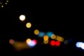 traffic in the city night Circular colorful bokeh light, abstract blur defocused background. Royalty Free Stock Photo