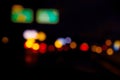 traffic in the city night Circular colorful bokeh light, abstract blur defocused background. Royalty Free Stock Photo