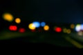 traffic in the city night Circular colorful bokeh light, abstract blur defocused background. Royalty Free Stock Photo