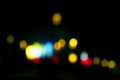 traffic in the city night Circular colorful bokeh light, abstract blur defocused background. Royalty Free Stock Photo