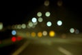 traffic in the city night Circular colorful bokeh light, abstract blur defocused background. Royalty Free Stock Photo