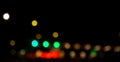 traffic in the city night Circular colorful bokeh light, abstract blur defocused background. Royalty Free Stock Photo
