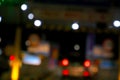 traffic in the city night Circular colorful bokeh light, abstract blur defocused background. Royalty Free Stock Photo