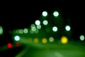 traffic in the city night Circular colorful bokeh light, abstract blur defocused background. Royalty Free Stock Photo