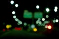 traffic in the city night Circular colorful bokeh light, abstract blur defocused background. Royalty Free Stock Photo