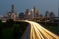 Traffic and city skyline Royalty Free Stock Photo