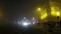 Traffic in the citycenter from Amsterdam in Netherlands at night