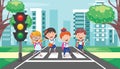 Traffic Concept With Funny Characters Royalty Free Stock Photo