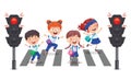 Traffic Concept With Funny Characters Royalty Free Stock Photo