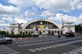 Traffic conditions of vehicles and people on the road in front of Bangkok Railway Station