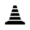 Traffic cone black glyph ui icon