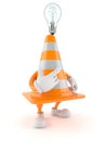 Traffic cone character with an idea Royalty Free Stock Photo