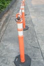 Traffic cone on concrete road