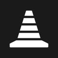 Traffic cone dark mode glyph ui icon