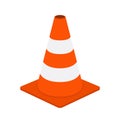 Traffic cone, equipment for safety, road. Cartoon flat style. Vector