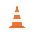 Traffic Cone Flat Illustration. Clean Icon Design Element on Isolated White Background Royalty Free Stock Photo