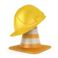 Traffic cone and hardhat