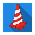 Traffic cone icon in flat style isolated on white background. Architect symbol. Royalty Free Stock Photo