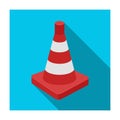 Traffic cone icon in flat style isolated on white background. Police symbol stock vector illustration. Royalty Free Stock Photo