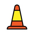 Traffic cone icon line isolated on white background. Black flat thin icon on modern outline style. Linear symbol and editable Royalty Free Stock Photo