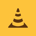 The traffic cone icon. Safety and attention, danger, warning symbol. Flat Royalty Free Stock Photo