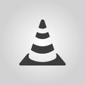 The traffic cone icon. Safety and attention, danger, warning symbol. Flat Royalty Free Stock Photo