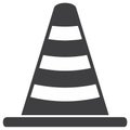 Traffic cone illustration with white stripes and wide base Royalty Free Stock Photo