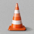 Traffic cone isolated on transparent background Royalty Free Stock Photo