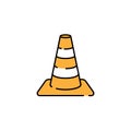 Traffic cone line icon