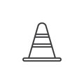 Traffic cone line icon