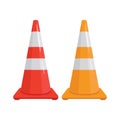 Traffic cone. Red and orange road sign isolated on white background Royalty Free Stock Photo