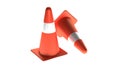 Traffic cone road safety 3D on white background Royalty Free Stock Photo
