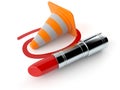 Traffic cone selected with lipstick