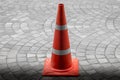 Traffic cone stand on sidewalk