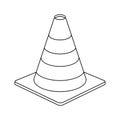 Traffic cone warning sign design outline Royalty Free Stock Photo