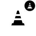 Traffic cone - white vector icon