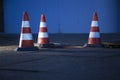 Traffic cones around manhole